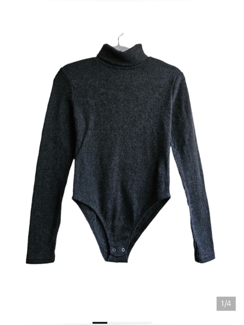 F21 Olive Ribbed Turtleneck Bodysuit